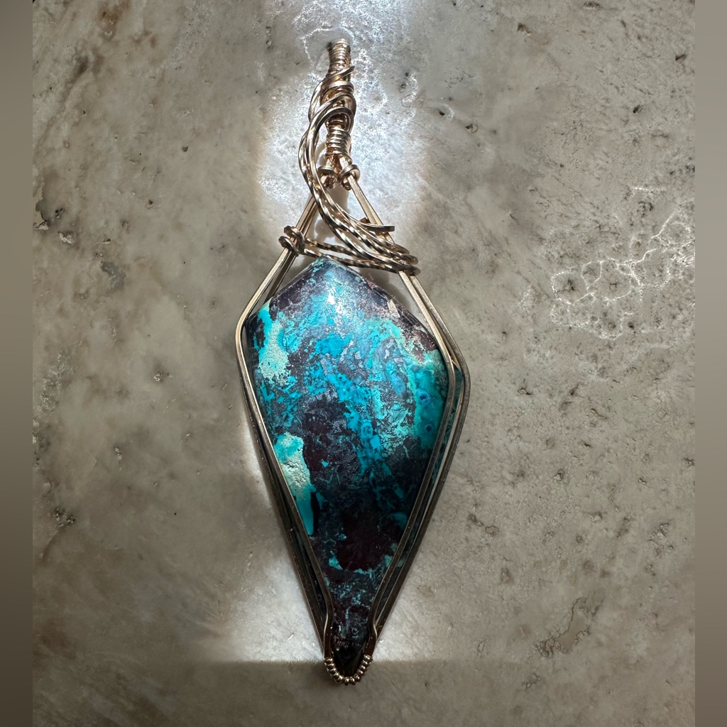 14k Gold Filled Chrysocolla Pendant